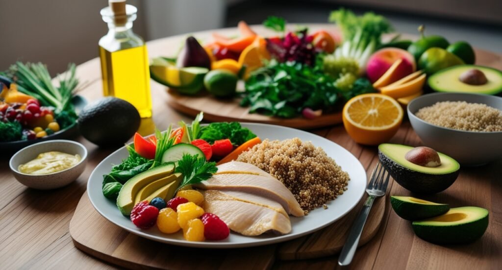 alimentando de forma saudável, representando o conceito de emagrecimento saudável.